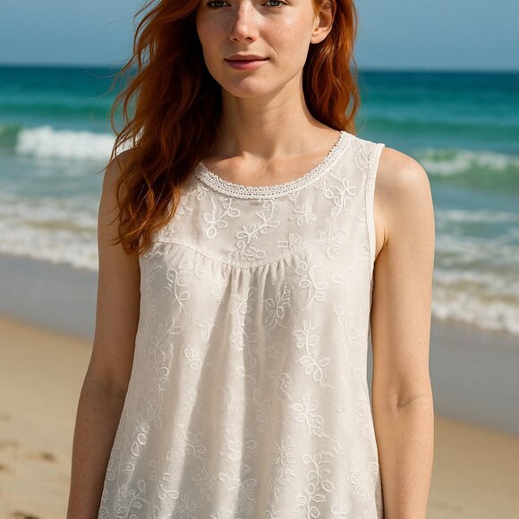 #87 POL SLEEVELESS LACE TOP - Picture 1 of 7